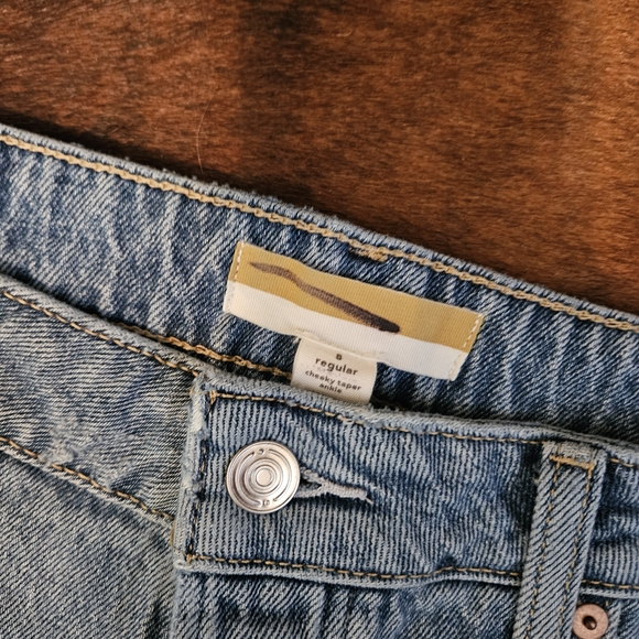 American Eagle 90's Boyfriend Maurices Cheeky Taper Ankle 8 Petite Short Denim - Picture 5 of 5